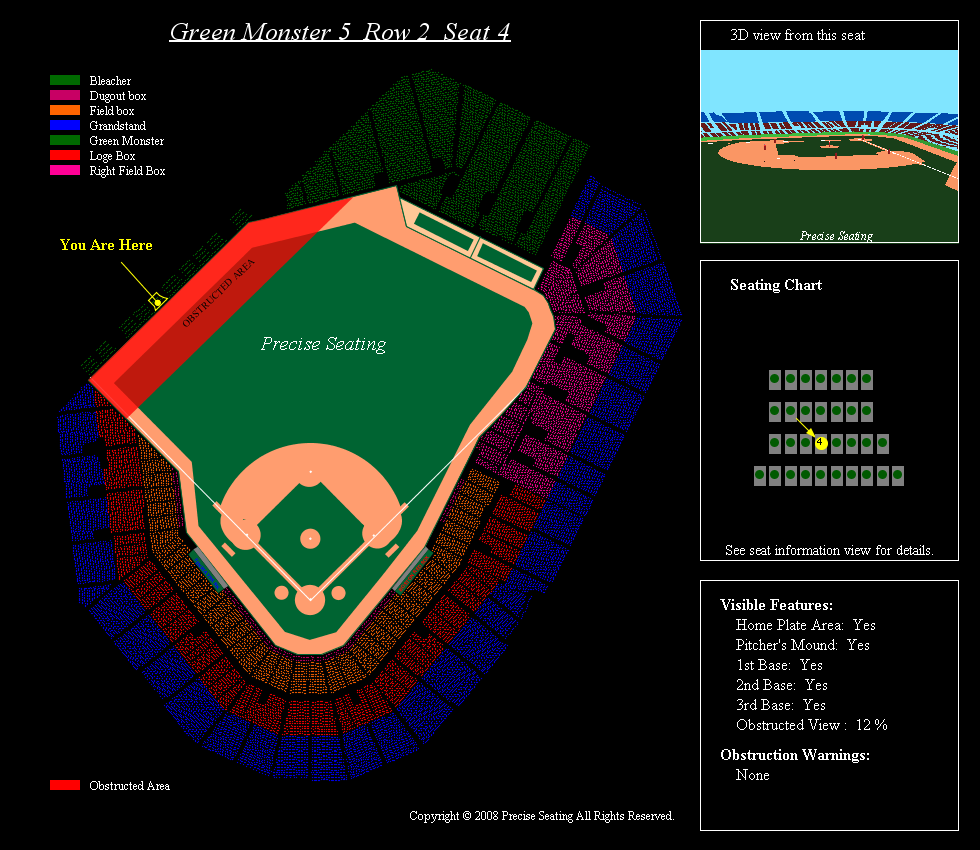 Boston Red Sox Seating Chart 3d